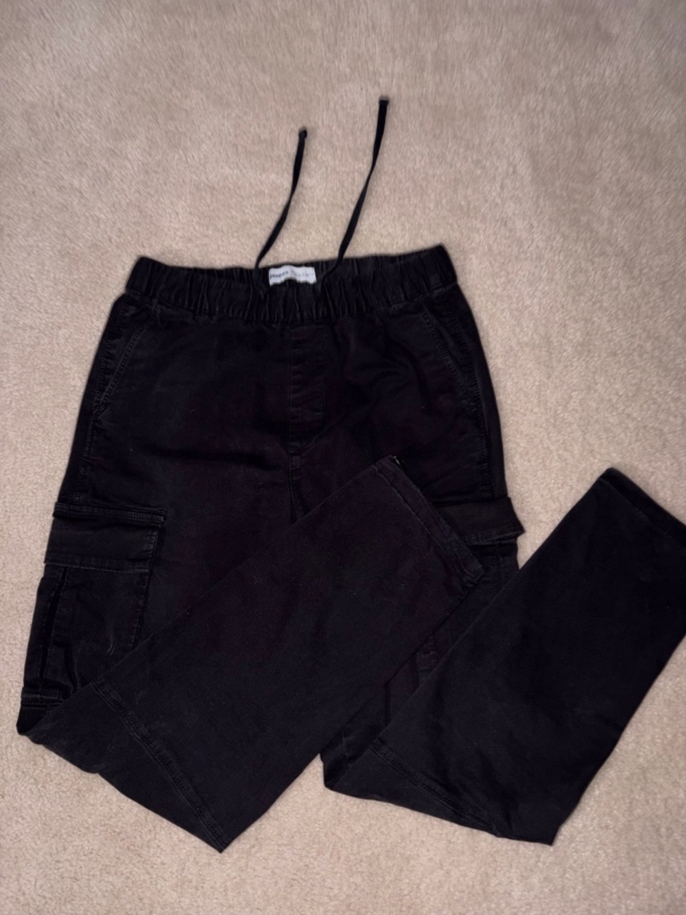 Bershka Black Cargo Jogger Pants - Mens Size M
